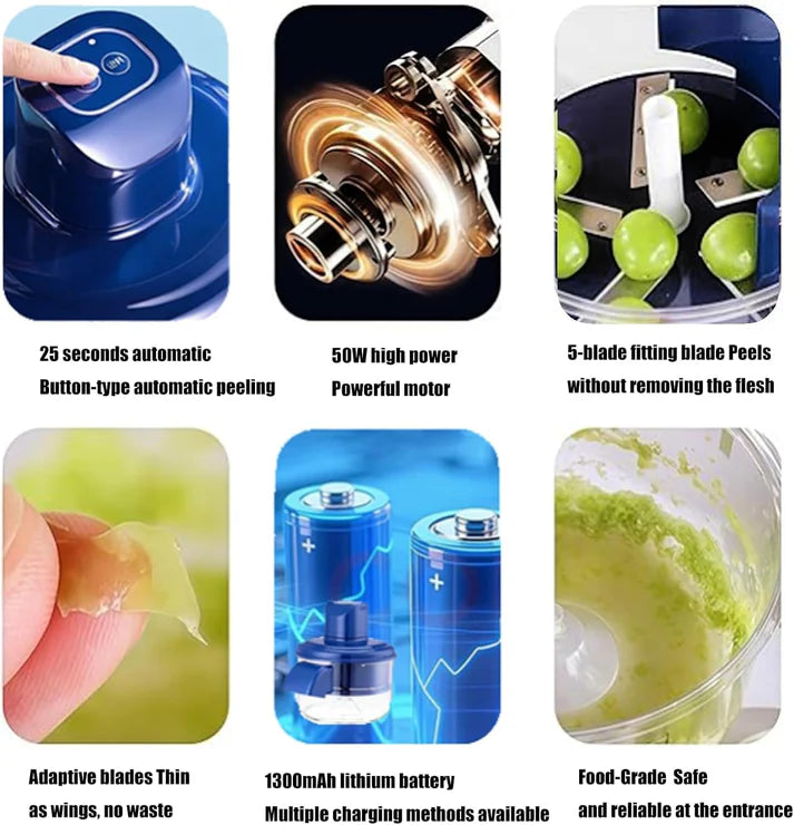 Electric Fruit & Vegetable Peeler Machine – Automatic Rechargeable Fruit Peeling Tool